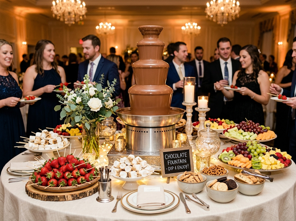 Cascading Chocolate Fountain Stall on Rent